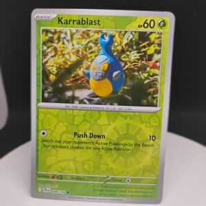Pokemon Karrablast Card - Green and Yellow